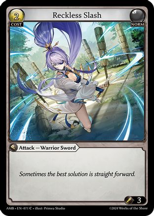 Reckless Slash (071) [Mortal Ambition] Foil Grand Archive Single Weebs of the Shore