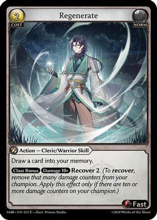 Regenerate (072) [Mortal Ambition] Grand Archive Single Weebs of the Shore
