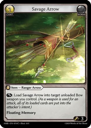 Savage Arrow (074) [Mortal Ambition] Foil Grand Archive Single Weebs of the Shore