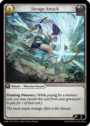 Savage Attack (075) [Mortal Ambition] Foil Grand Archive Single Weebs of the Shore