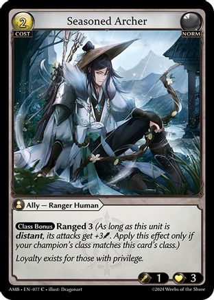 Seasoned Archer (077) [Mortal Ambition] Foil Grand Archive Single Weebs of the Shore