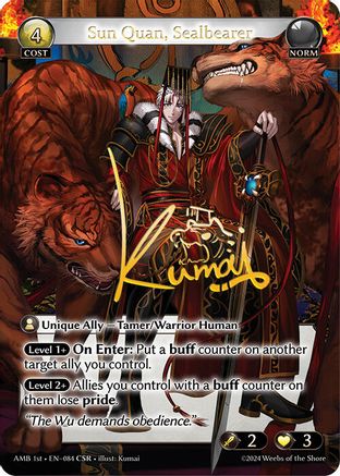 Sun Quan, Sealbearer (CSR) (084) [Mortal Ambition] Foil Grand Archive Single Weebs of the Shore