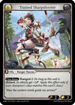 Trained Sharpshooter (086) [Mortal Ambition] Foil Grand Archive Single Weebs of the Shore