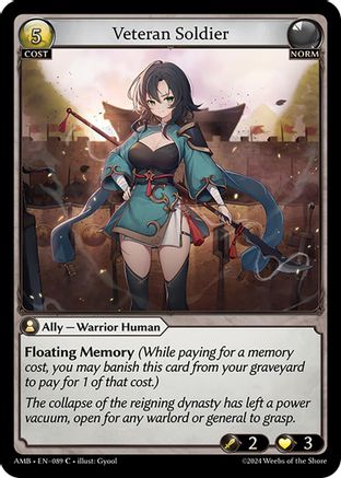Veteran Soldier (089) [Mortal Ambition] Foil Grand Archive Single Weebs of the Shore