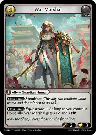 War Marshal (090) [Mortal Ambition] Grand Archive Single Weebs of the Shore