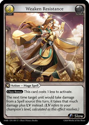 Weaken Resistance (091) [Mortal Ambition] Foil Grand Archive Single Weebs of the Shore