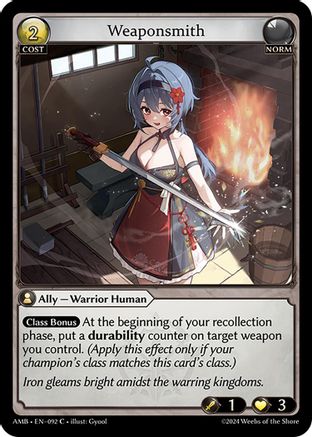 Weaponsmith (092) [Mortal Ambition] Grand Archive Single Weebs of the Shore