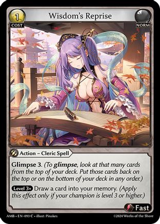 Wisdom's Reprise (093) [Mortal Ambition] Foil Grand Archive Single Weebs of the Shore