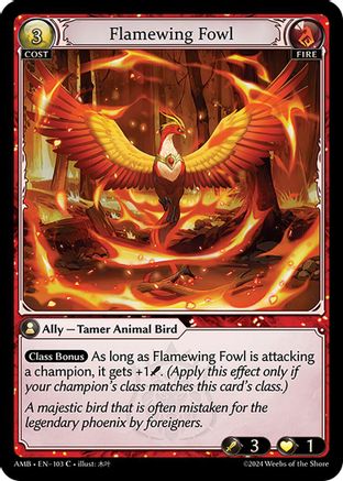 Flamewing Fowl (103) [Mortal Ambition] Foil Grand Archive Single Weebs of the Shore