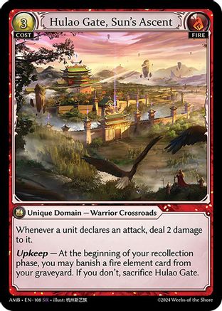 Hulao Gate, Sun's Ascent (108) [Mortal Ambition] Foil Grand Archive Single Weebs of the Shore