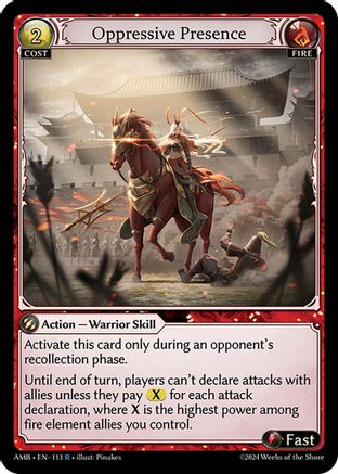 Oppressive Presence (113) [Mortal Ambition] Grand Archive Single Weebs of the Shore
