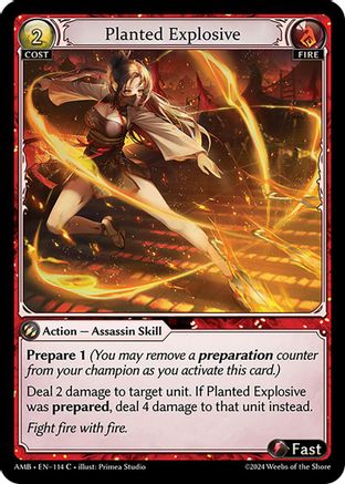 Planted Explosive (114) [Mortal Ambition] Foil Grand Archive Single Weebs of the Shore