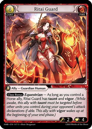 Ritai Guard (117) [Mortal Ambition] Grand Archive Single Weebs of the Shore