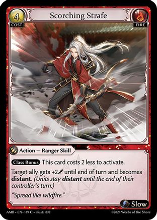 Scorching Strafe (119) [Mortal Ambition] Grand Archive Single Weebs of the Shore