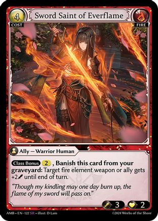 Sword Saint of Everflame (122) [Mortal Ambition] Grand Archive Single Weebs of the Shore