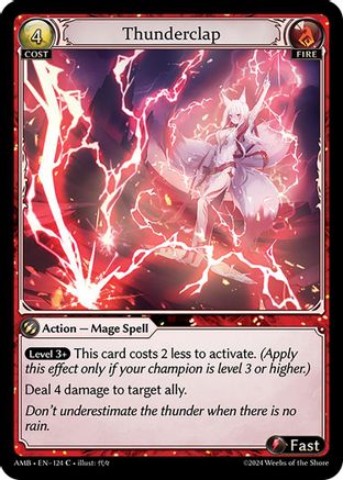 Thunderclap (124) [Mortal Ambition] Foil Grand Archive Single Weebs of the Shore