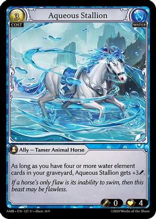 Aqueous Stallion (127) [Mortal Ambition] Foil Grand Archive Single Weebs of the Shore