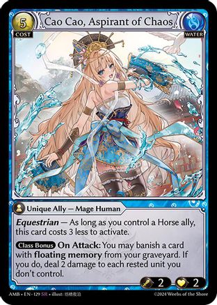 Cao Cao, Aspirant of Chaos (129) [Mortal Ambition] Foil Grand Archive Single Weebs of the Shore
