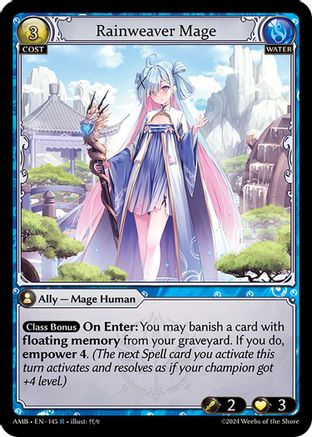 Rainweaver Mage (145) [Mortal Ambition] Foil Grand Archive Single Weebs of the Shore