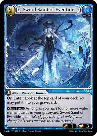 Sword Saint of Eventide (156) [Mortal Ambition] Foil Grand Archive Single Weebs of the Shore