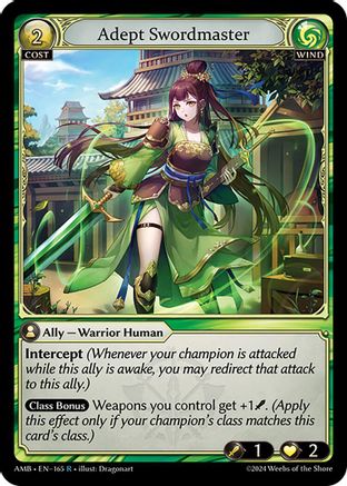 Adept Swordmaster (165) [Mortal Ambition] Grand Archive Single Weebs of the Shore