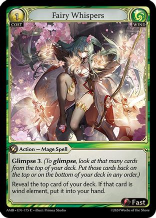 Fairy Whispers (175) [Mortal Ambition] Grand Archive Single Weebs of the Shore