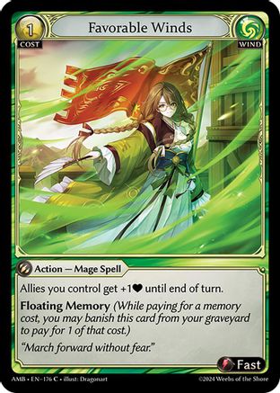 Favorable Winds (176) [Mortal Ambition] Foil Grand Archive Single Weebs of the Shore