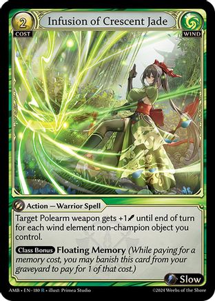 Infusion of Crescent Jade (180) [Mortal Ambition] Foil Grand Archive Single Weebs of the Shore