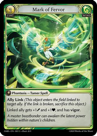 Mark of Fervor (183) [Mortal Ambition] Foil Grand Archive Single Weebs of the Shore
