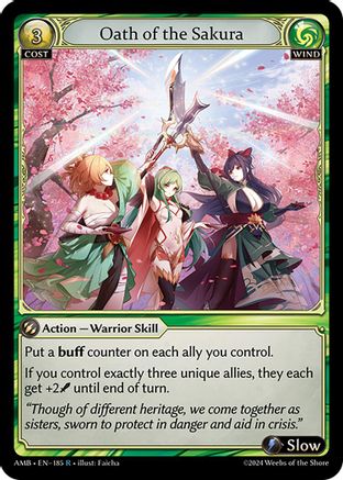 Oath of the Sakura (185) [Mortal Ambition] Foil Grand Archive Single Weebs of the Shore