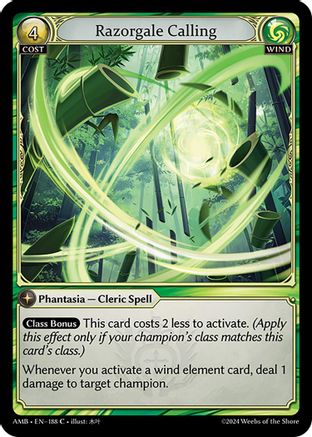 Razorgale Calling (188) [Mortal Ambition] Foil Grand Archive Single Weebs of the Shore