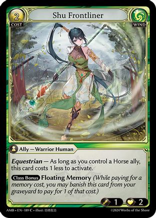 Shu Frontliner (189) [Mortal Ambition] Foil Grand Archive Single Weebs of the Shore