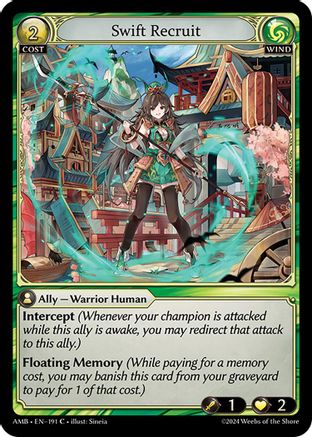 Swift Recruit (191) [Mortal Ambition] Foil Grand Archive Single Weebs of the Shore
