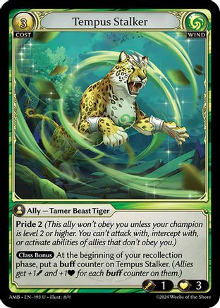 Tempus Stalker (193) [Mortal Ambition] Foil Grand Archive Single Weebs of the Shore