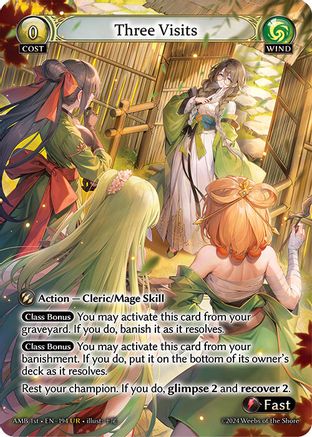 Three Visits (194) [Mortal Ambition] Foil Grand Archive Single Weebs of the Shore