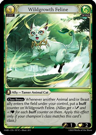 Wildgrowth Feline (197) [Mortal Ambition] Grand Archive Single Weebs of the Shore