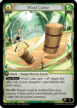 Wind Cutter (198) [Mortal Ambition] Grand Archive Single Weebs of the Shore