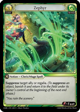 Zephyr (200) [Mortal Ambition] Foil Grand Archive Single Weebs of the Shore