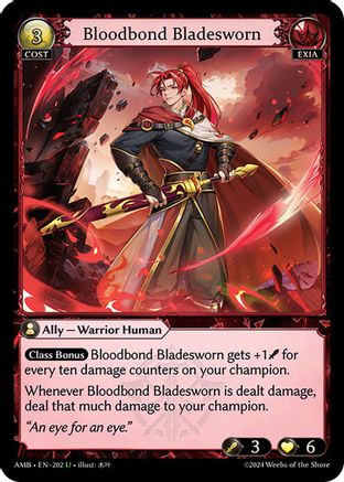 Bloodbond Bladesworn (202) [Mortal Ambition] Foil Grand Archive Single Weebs of the Shore