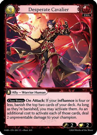 Desperate Cavalier (205) [Mortal Ambition] Foil Grand Archive Single Weebs of the Shore