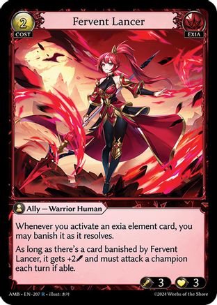 Fervent Lancer (207) [Mortal Ambition] Foil Grand Archive Single Weebs of the Shore