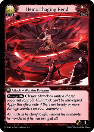Hemorrhaging Rend (208) [Mortal Ambition] Foil Grand Archive Single Weebs of the Shore