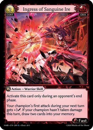 Ingress of Sanguine Ire (209) [Mortal Ambition] Foil Grand Archive Single Weebs of the Shore