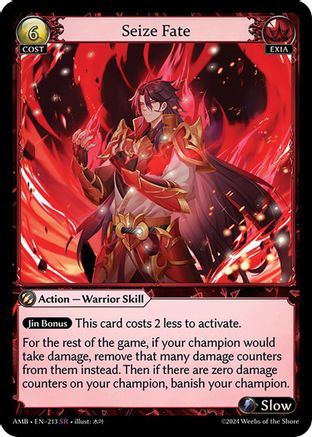 Seize Fate (213) [Mortal Ambition] Foil Grand Archive Single Weebs of the Shore