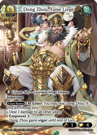 Dong Zhou, False Liege (220) [Mortal Ambition] Grand Archive Single Weebs of the Shore