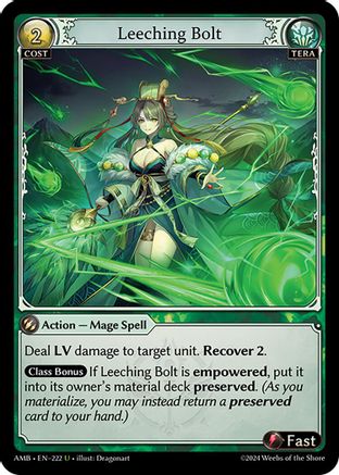 Leeching Bolt (222) [Mortal Ambition] Foil Grand Archive Single Weebs of the Shore