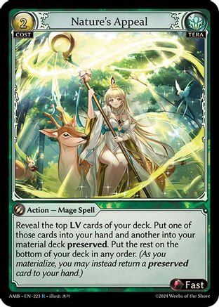 Nature's Appeal (223) [Mortal Ambition] Grand Archive Single Weebs of the Shore