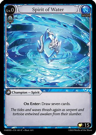 Spirit of Water (001) [Mortal Ambition Starter Decks] Grand Archive Single Weebs of the Shore