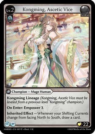 Kongming, Ascetic Vice (007) [Mortal Ambition Starter Decks] Grand Archive Single Weebs of the Shore