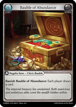 Bauble of Abundance (009) [Mortal Ambition Starter Decks] Grand Archive Single Weebs of the Shore